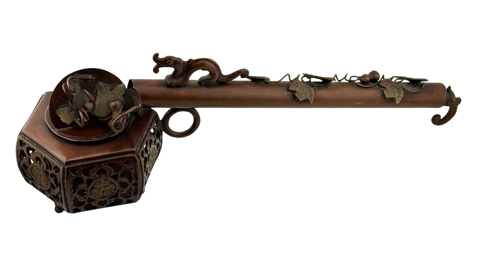 Japanese Bronze Yatate Inkwell with Dragon Motif by Andrea Sadek (1 of 4)