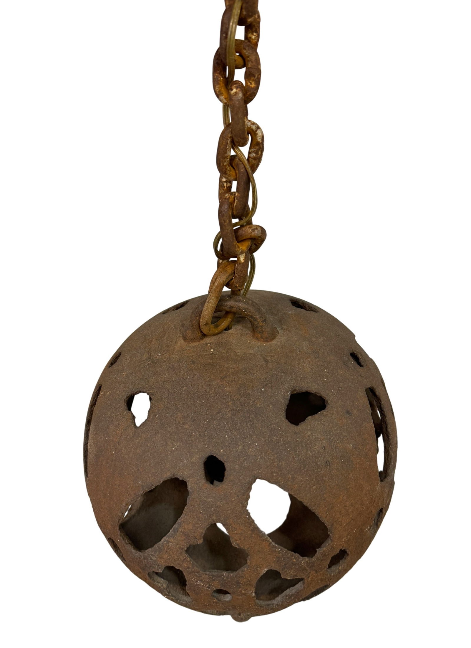 Japanese Cast Iron Hanging Lamp: Japanese Cast Iron Hanging Lamp. Dimension 10" x 10" x 10"