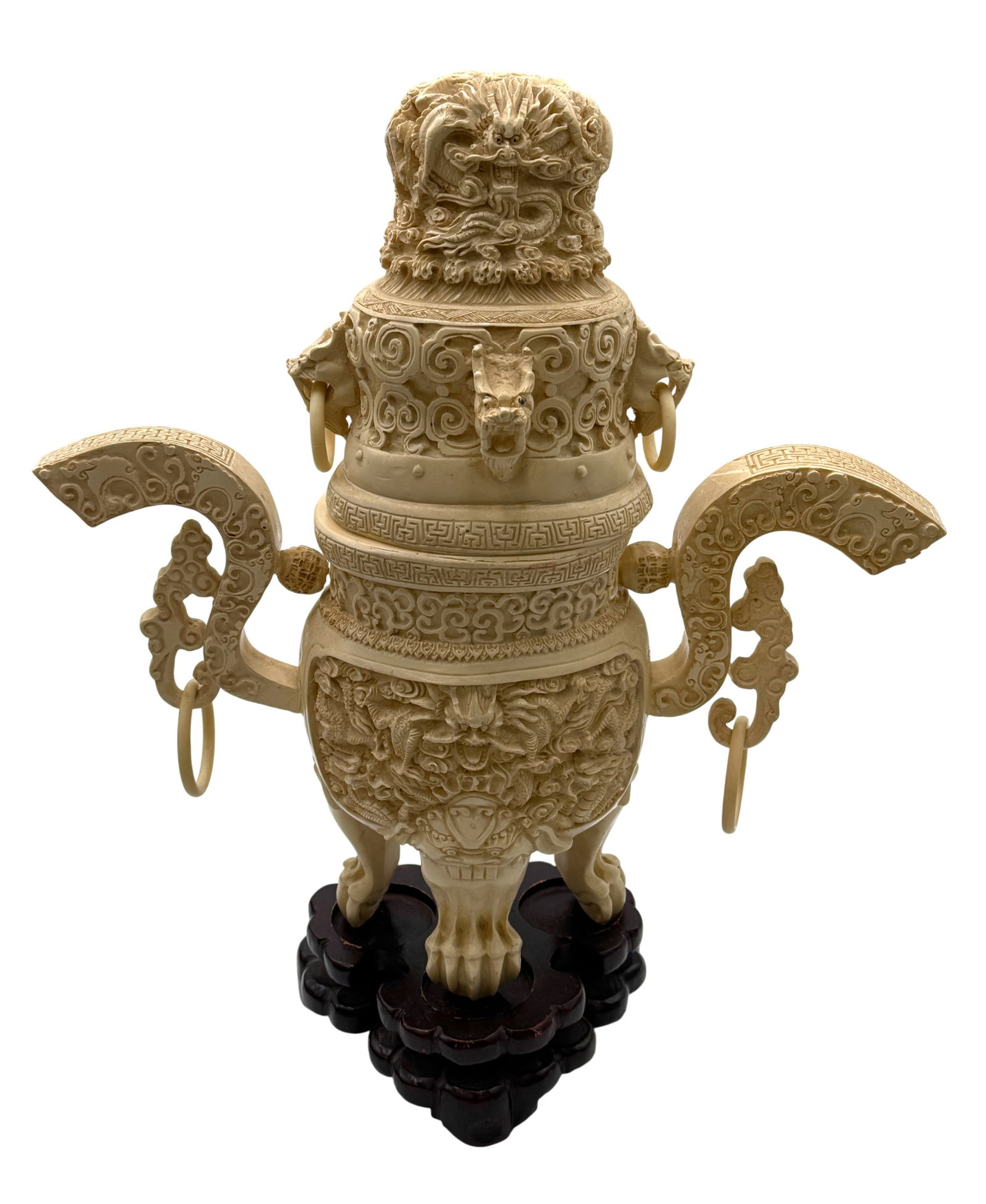 Japanese Resin Incense Burner on Wooden Stand (1 of 4)