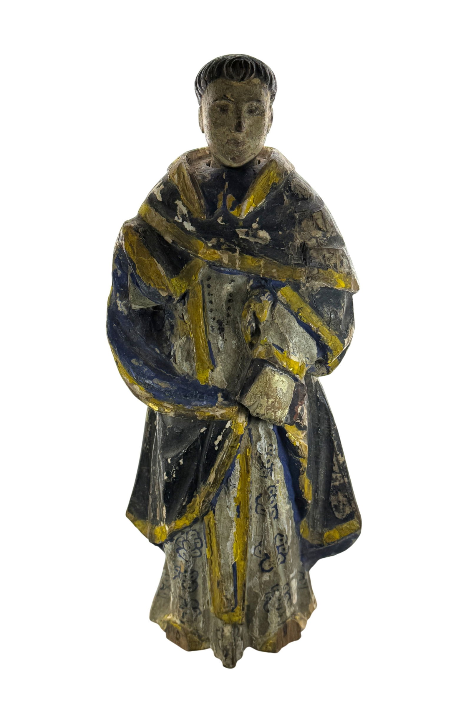19th Century Spanish Colonial St. Vincent Ferrer Painted Wood Santos (1 of 4)