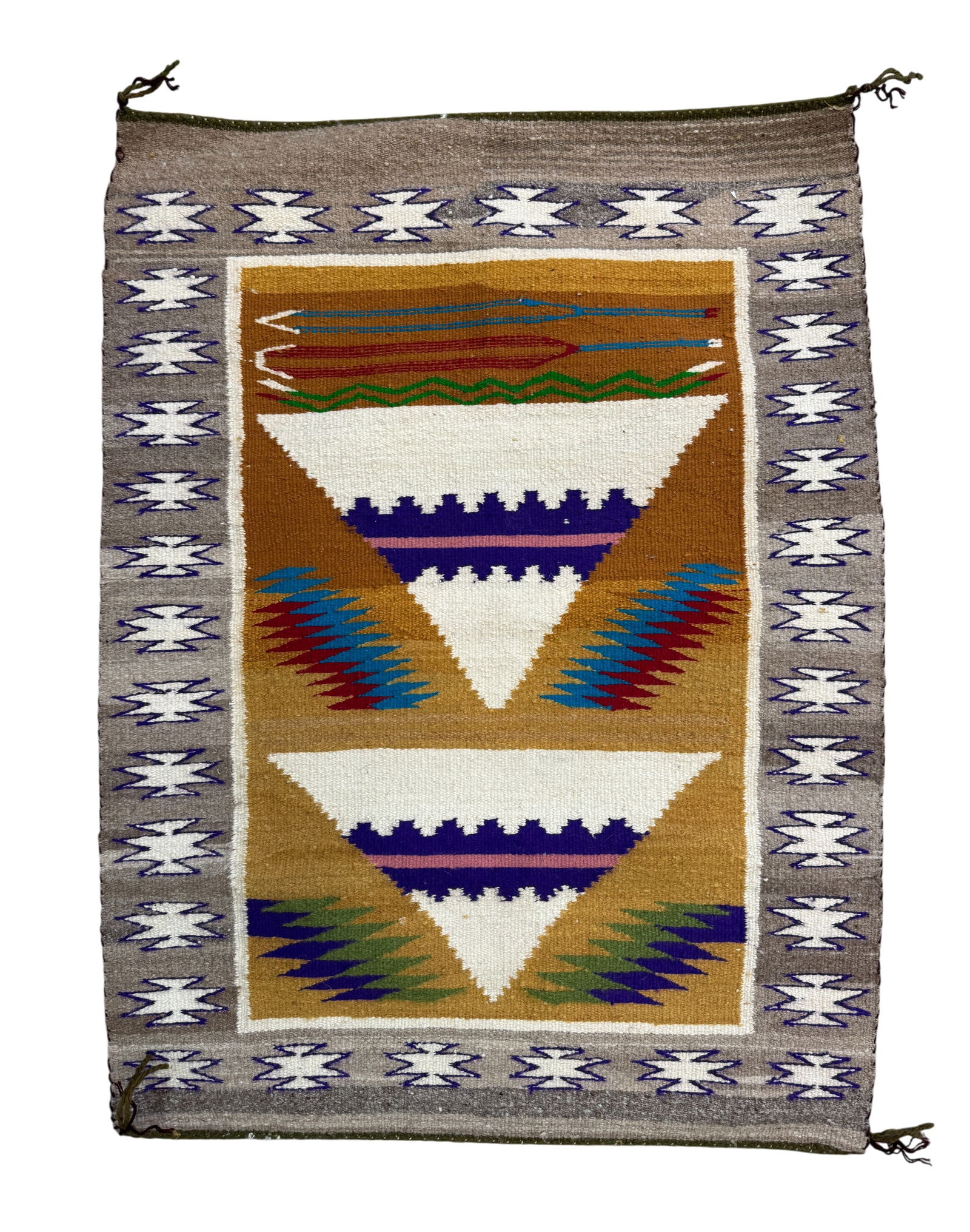 Native American Navajo Handwoven Wool Geometric Rug (1 of 3)