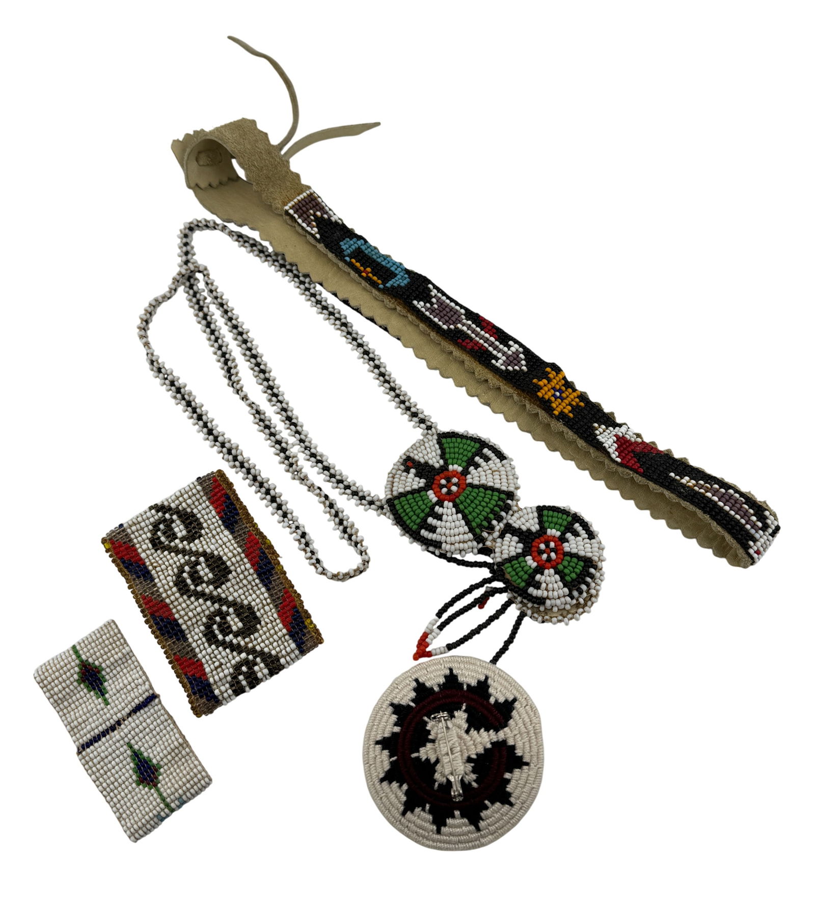 Collection of Native American Beaded Leather Items (1 of 1)