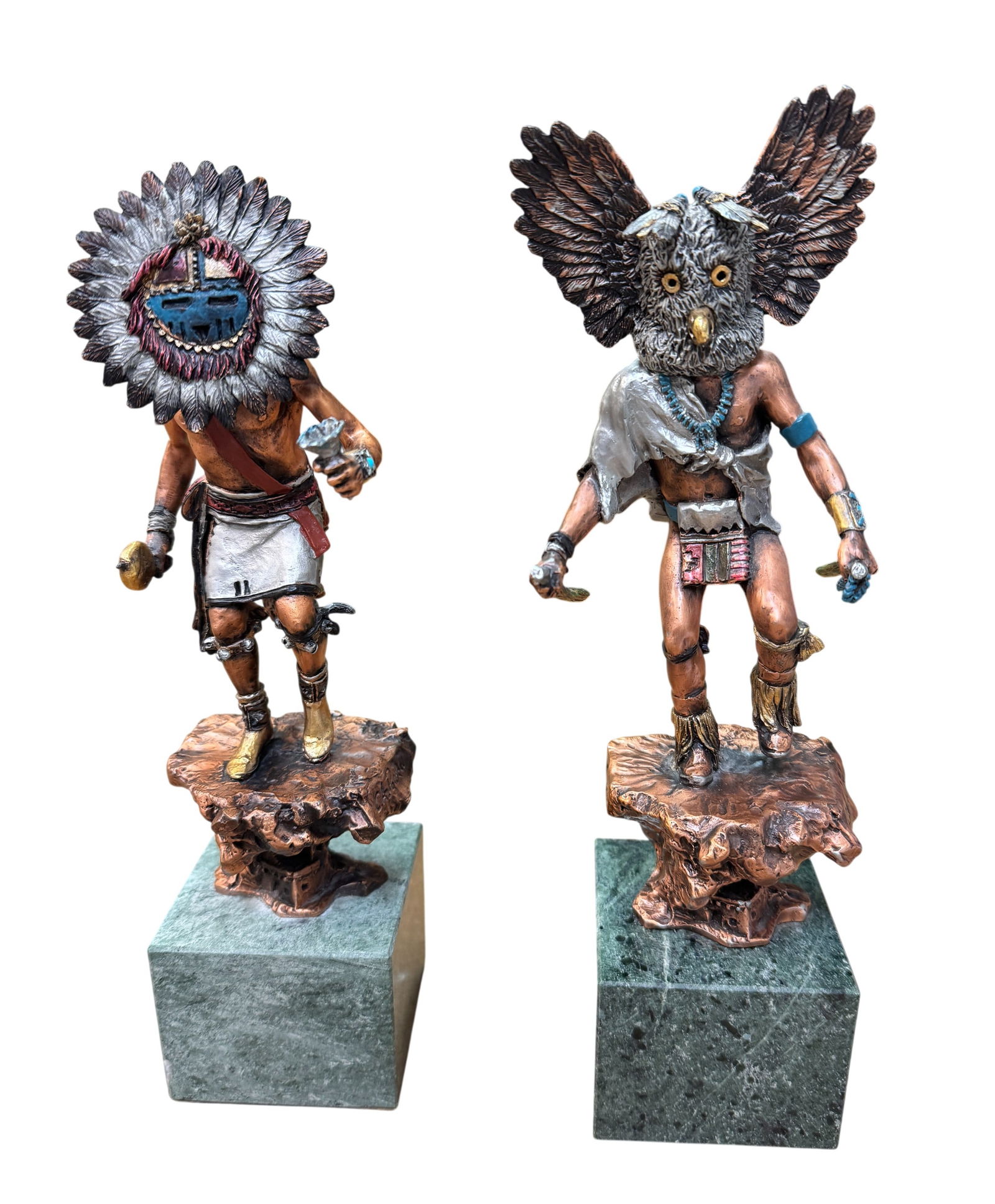 Lot of 2 C.A Pardell Limited Edition Mixed Media Scuptures "Mongwa" & "Tawa" (1 of 4)