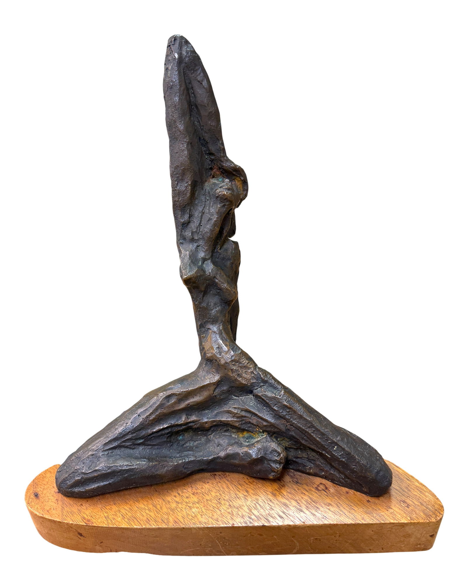 Simon Gordon ( 1908-1961) Bronze Sculpture of Female Nude on Wooden Base: Simon Gordon ( 1908-1961) Bronze Sculpture of Female Nude on Wooden Base. Dimension 9.5" x 5.5" x 10" A/R