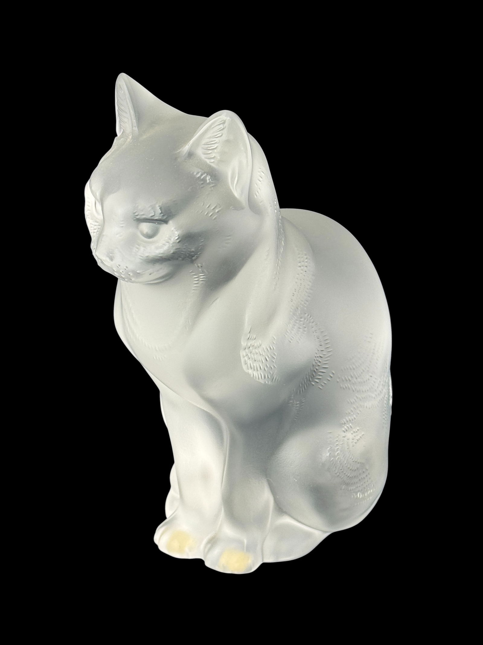 A Lalique Frosted Crystal Seated Cat (1 of 5)