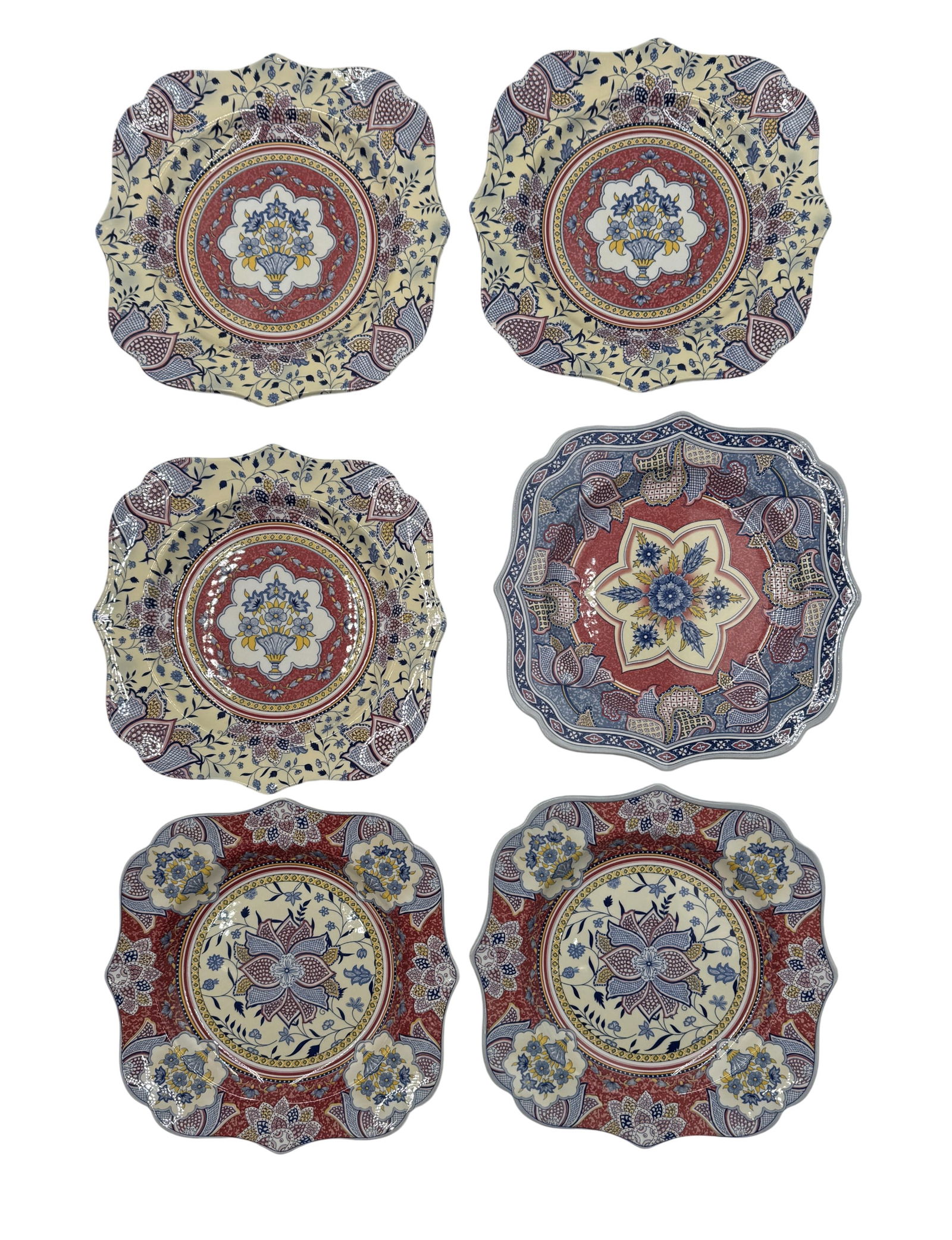 Lot of 6 Spode Kashmir Mosaic Luncheon Plates - Made in England (1 of 5)