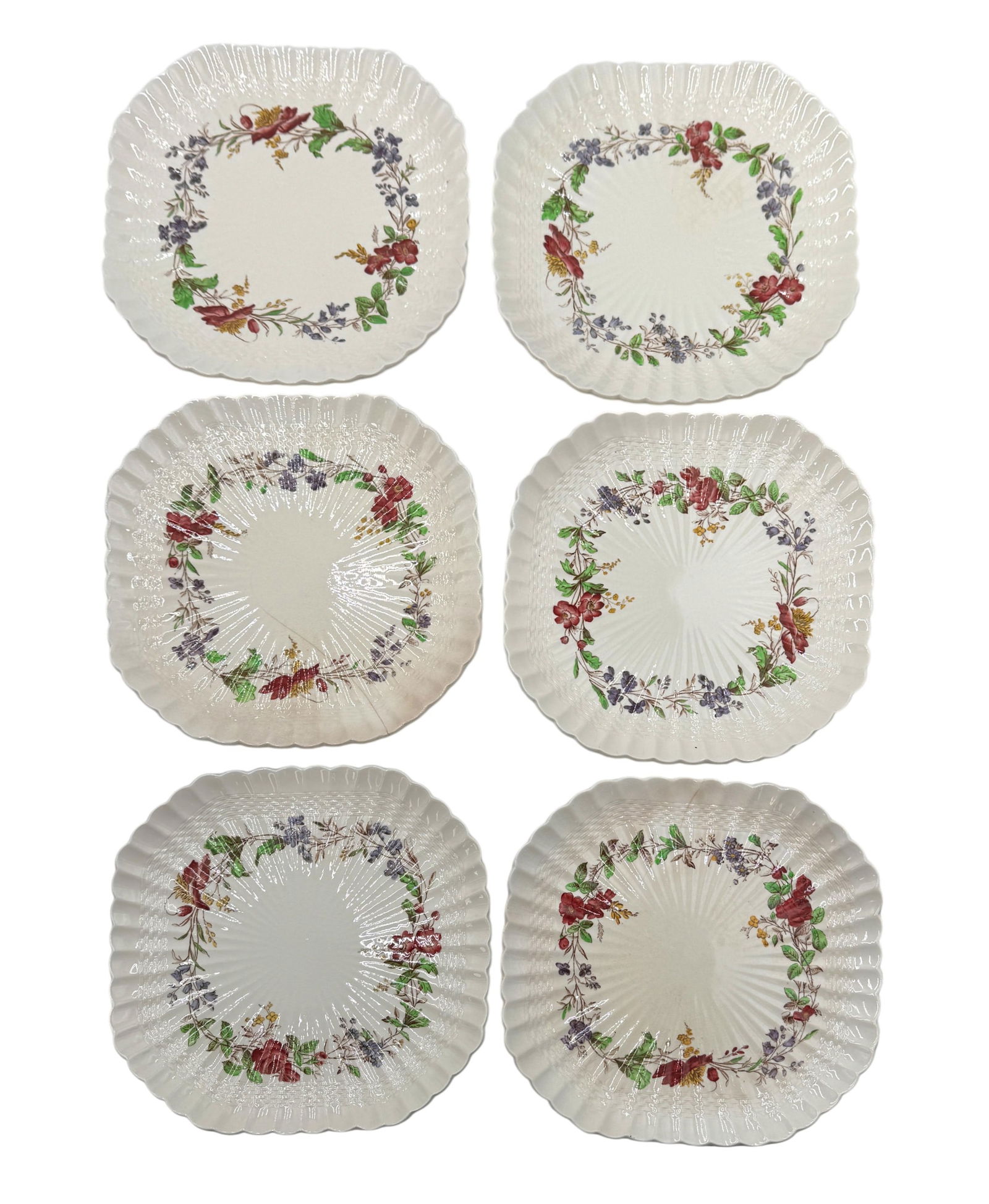 Lot of 6 Copeland Spode Square Plates (1 of 3)