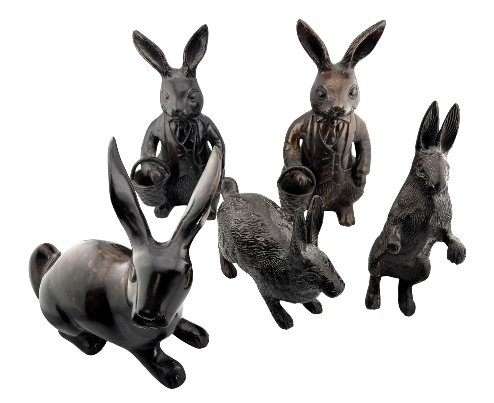 Group of Bronze Rabit Figurines (1 of 1)