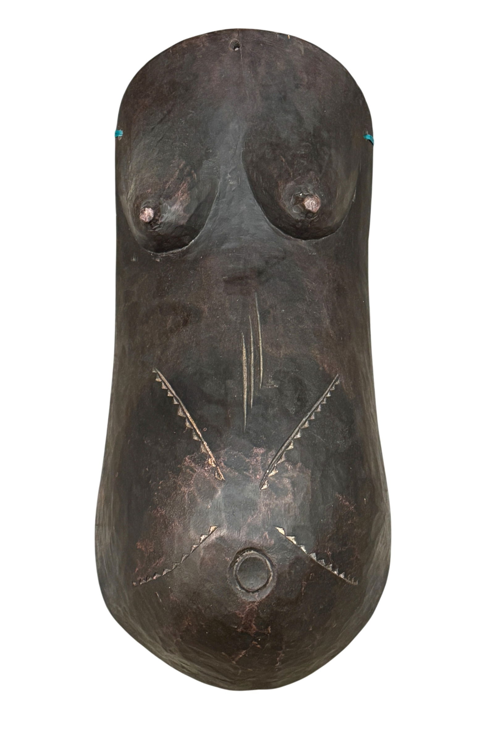 Makonde Carved Wood Pregnancy Fertility Body Mask: Makonde Carved Wood Pregnancy Fertility Body Mask. Dimension 23" x 8" x 10"