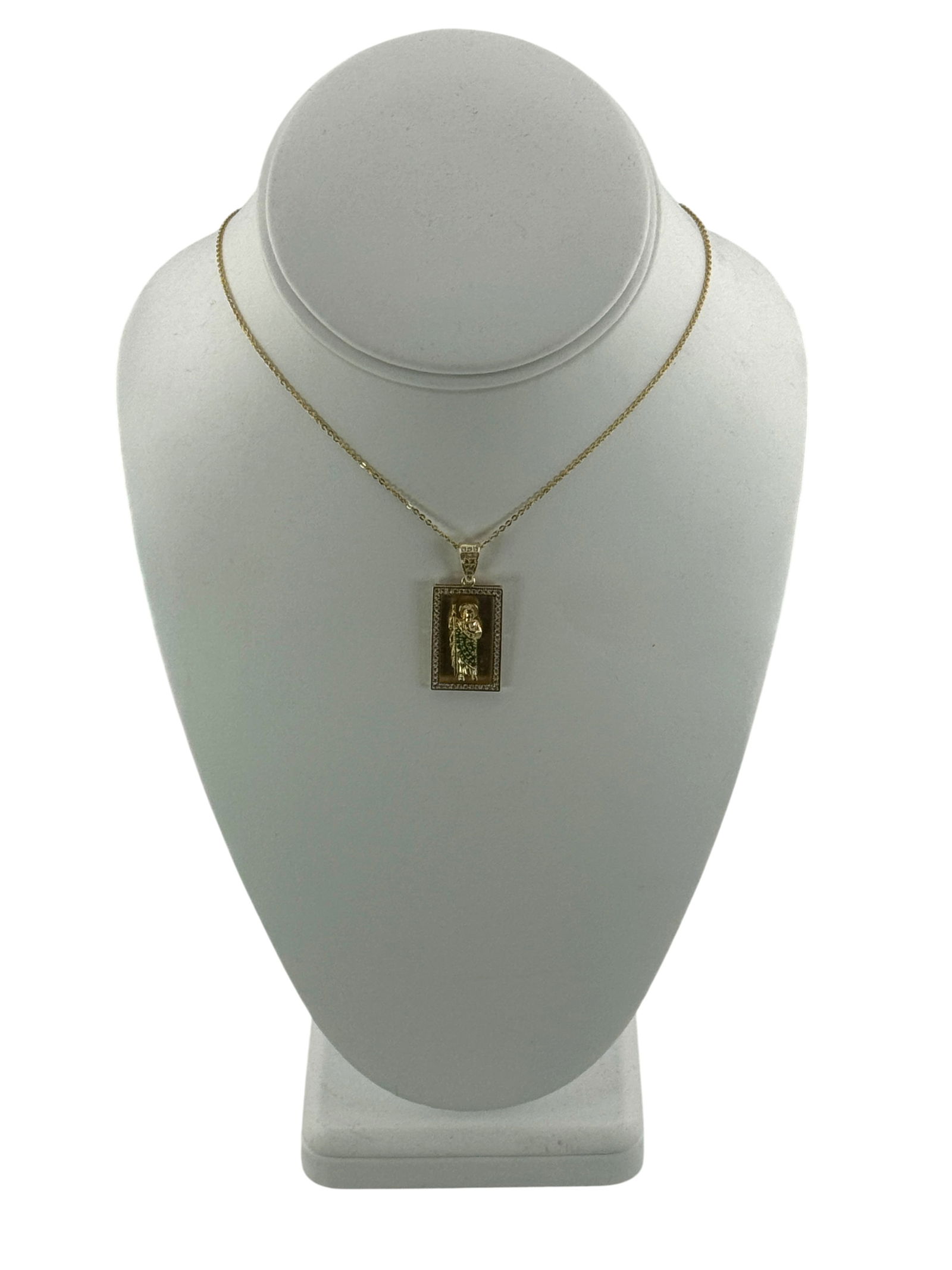 Saint Jude Rectangular Shrine 14K Necklace - 3