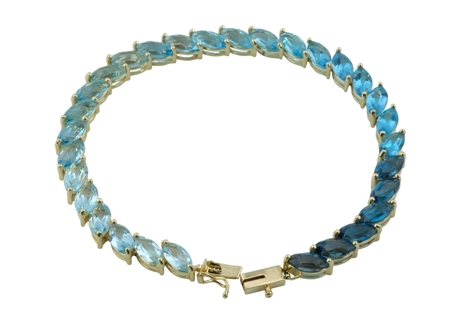14k Aquamarine/Topaz Bracelet (1 of 4)