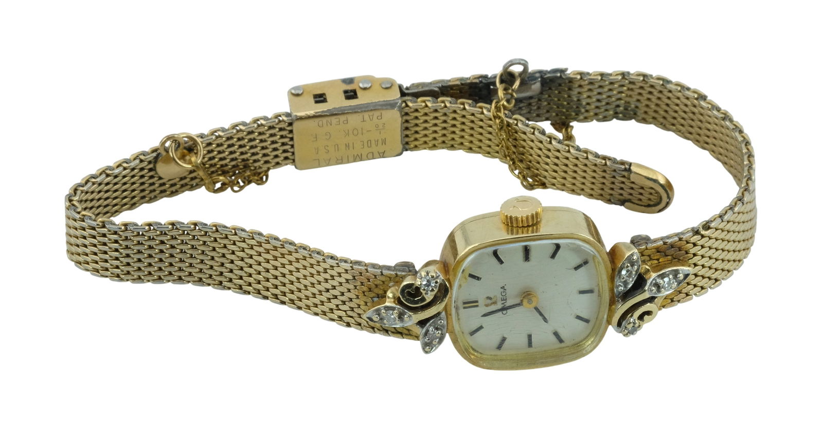 Vintage 14K Diamond Omega 17 Jewel Manual Movement Ladies Wristwatch (1 of 4)