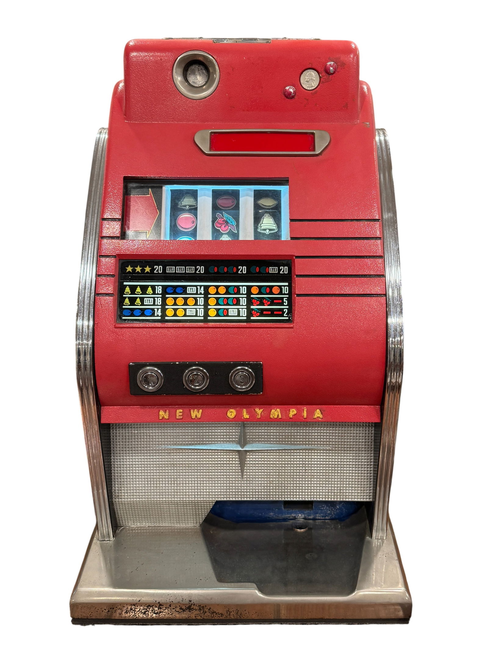 1970s New Olympia 25 Cents Slot Machine Distibuted by Sega Enterprise (1 of 6)