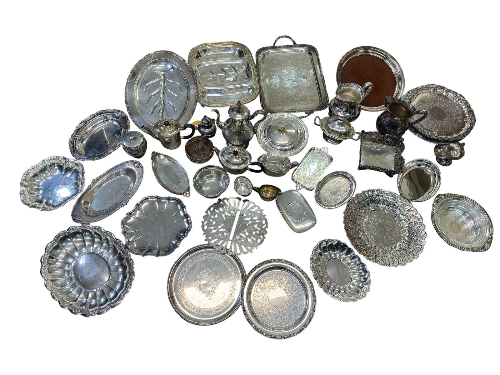 Large Collection of Silver Plate Serving Ware & Trays (1 of 5)