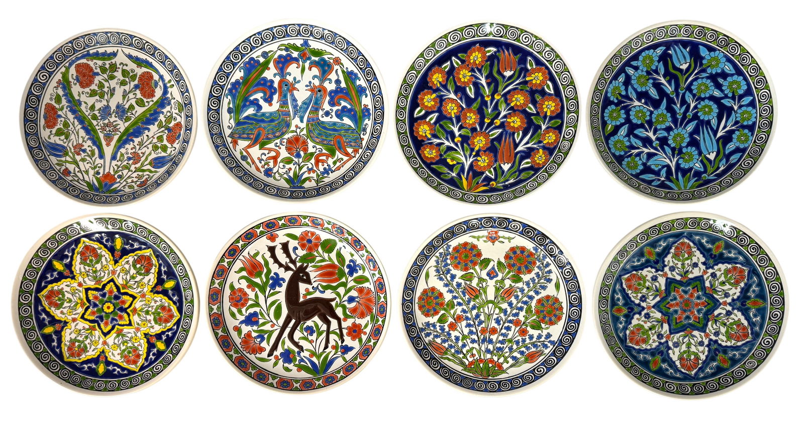 (Lot of 8) Hand Made by Lindos Keramik Greece Plates (1 of 2)
