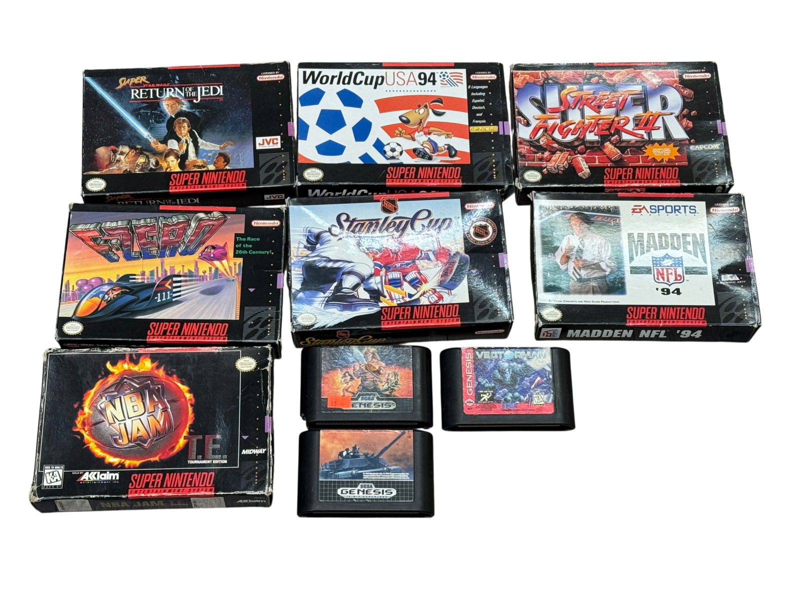 Collection of Popular Super Nintendo and Sega Genesis Games (1 of 1)