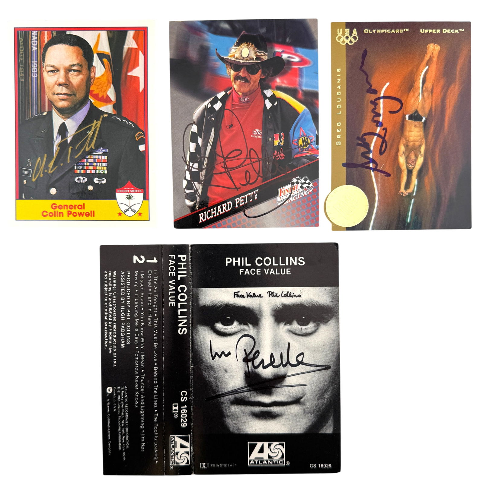 Lot of Four Autographed Cards and Cassette Tape Cover (1 of 2)