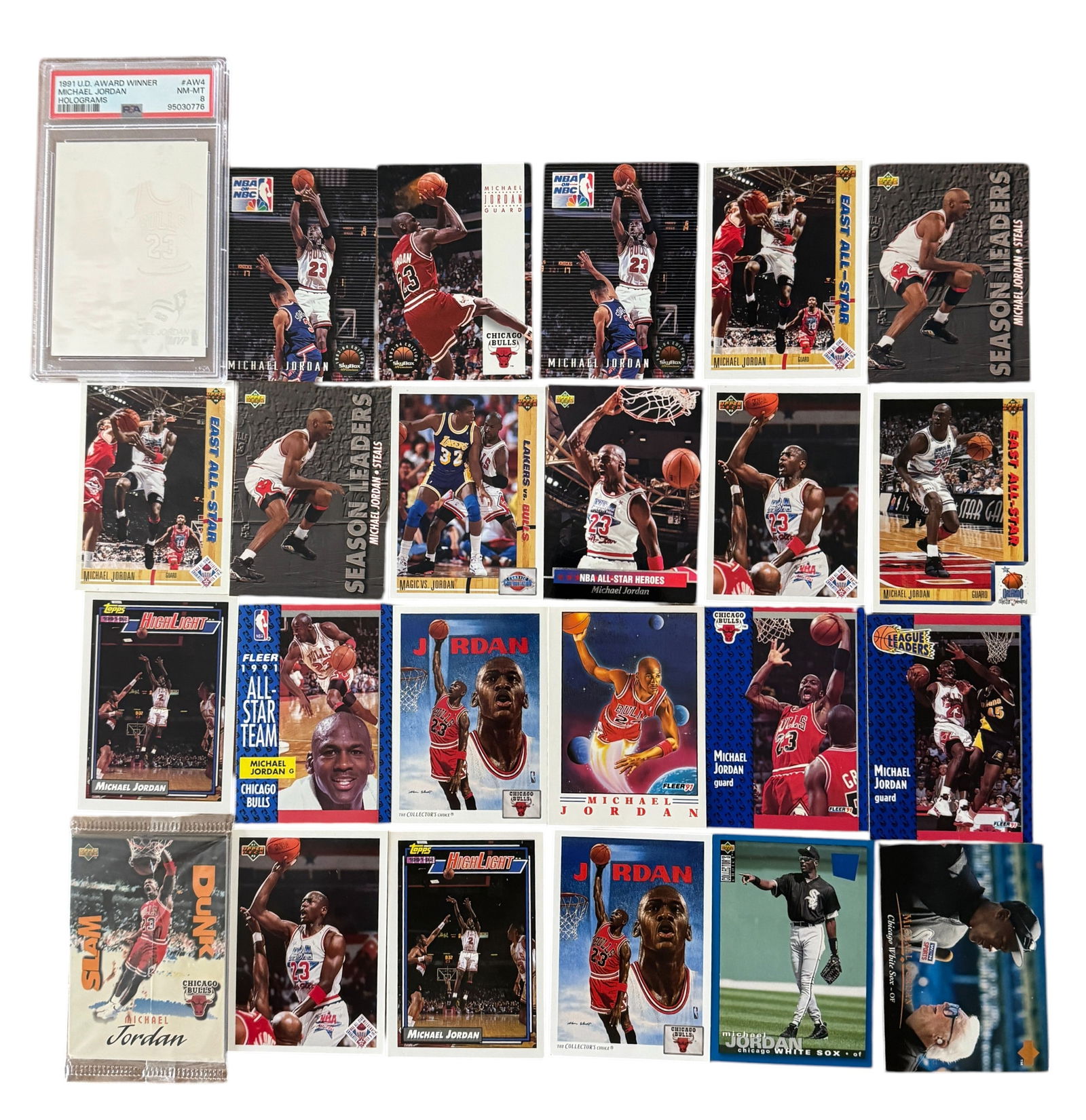 Collection of Micheal Jordan Basketball and Baseball Cards (1 of 5)