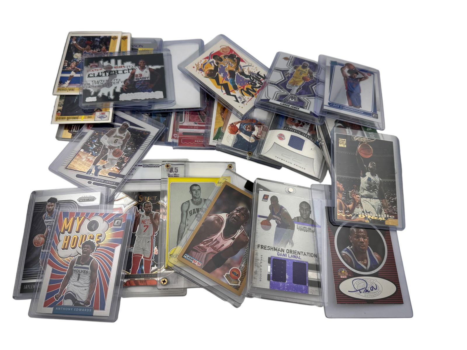 Collection of Basketball Cards including Jordan, Rookie, Jersey Patch, and Signature Cards (1 of 4)
