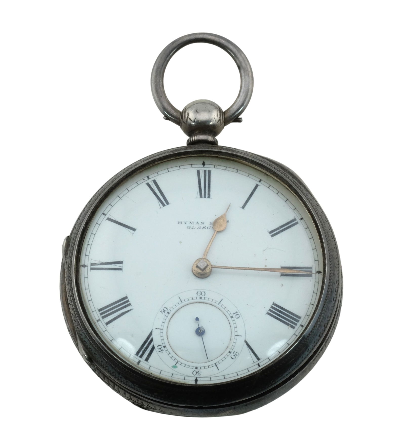 Rare Hyman Bros Glasow Silver Fusee Pocket Watch (1 of 6)