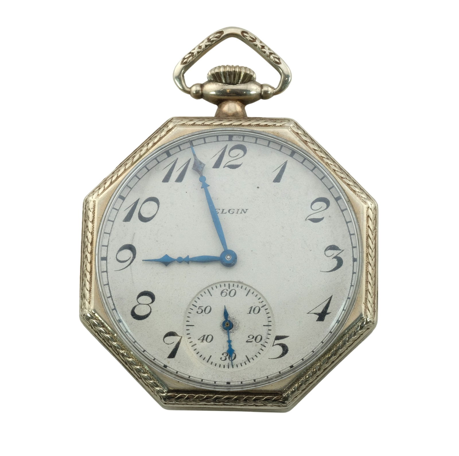 1924 Elgin Grade 345 White Gold Filled Pocket Watch (1 of 3)