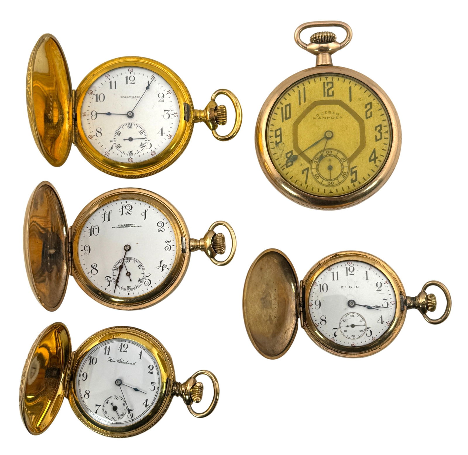Collection of 5 Gold Filled Pocket Watches (1 of 2)