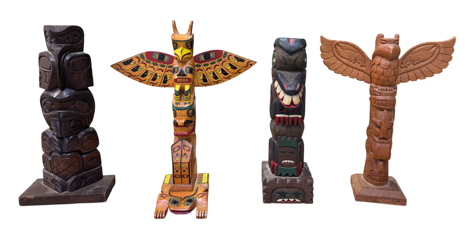 Salish and Squamish Firt Nations Totem Poles Signed (1 of 6)