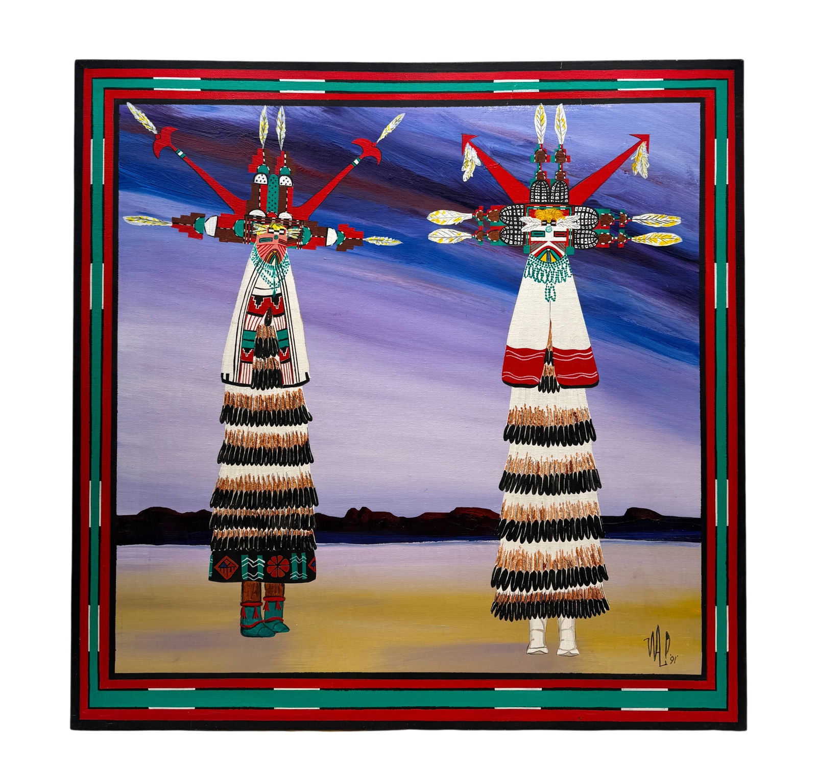 Hopi Oil on Canvas "Salako Mana" by Warren Leenerts (1 of 4)
