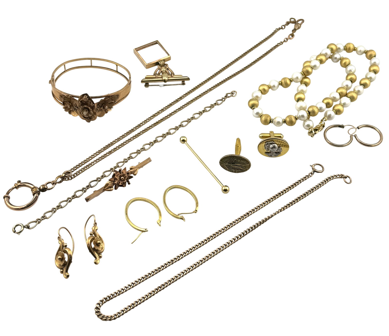 Collection of Mixed Gold Filled Jewelry: Collection of Mixed Gold Filled Jewelry