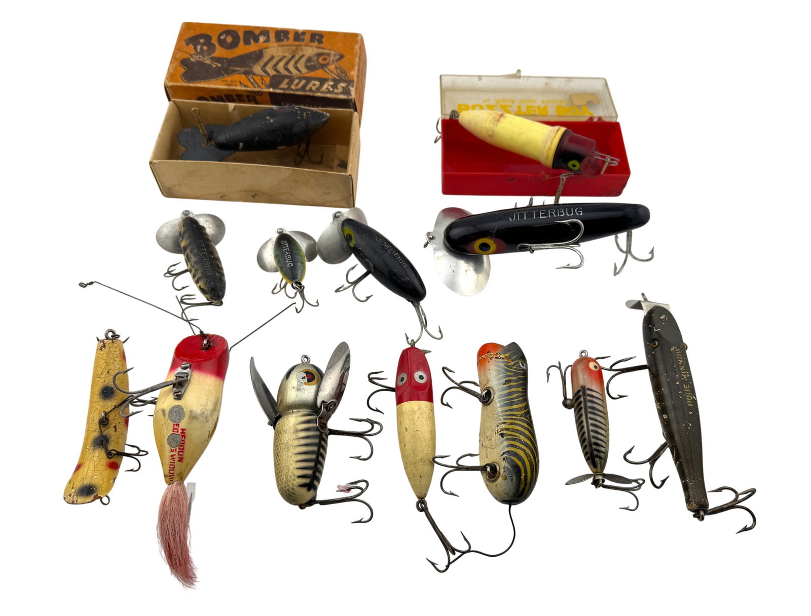 Vintage Fishing Lures Including Heddon & Jitterbug (1 of 2)