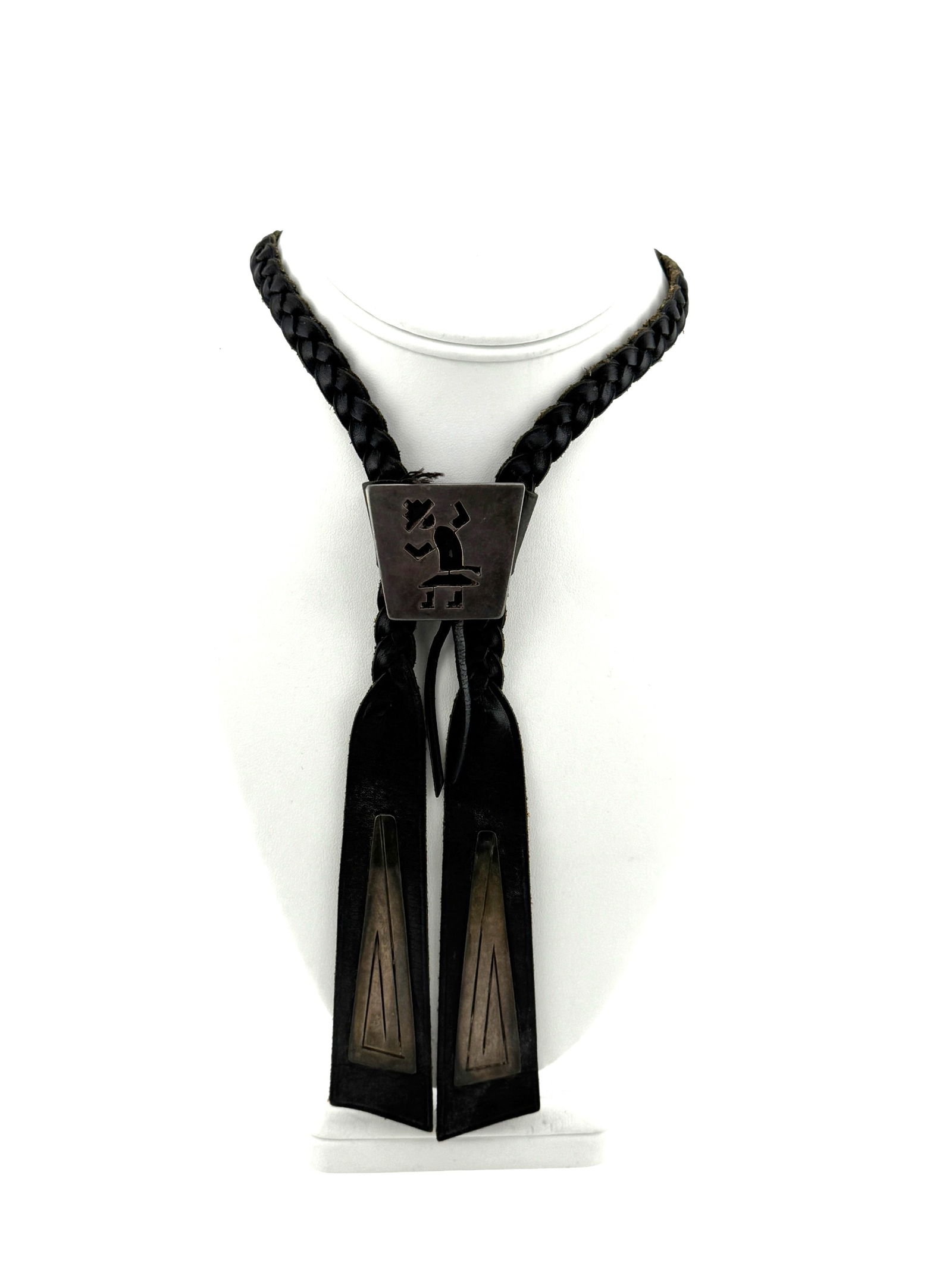 Vintage Native American Hopi Sterling Silver Knifewing Bolo Tie with Sterling Silver Tassels (1 of 4)