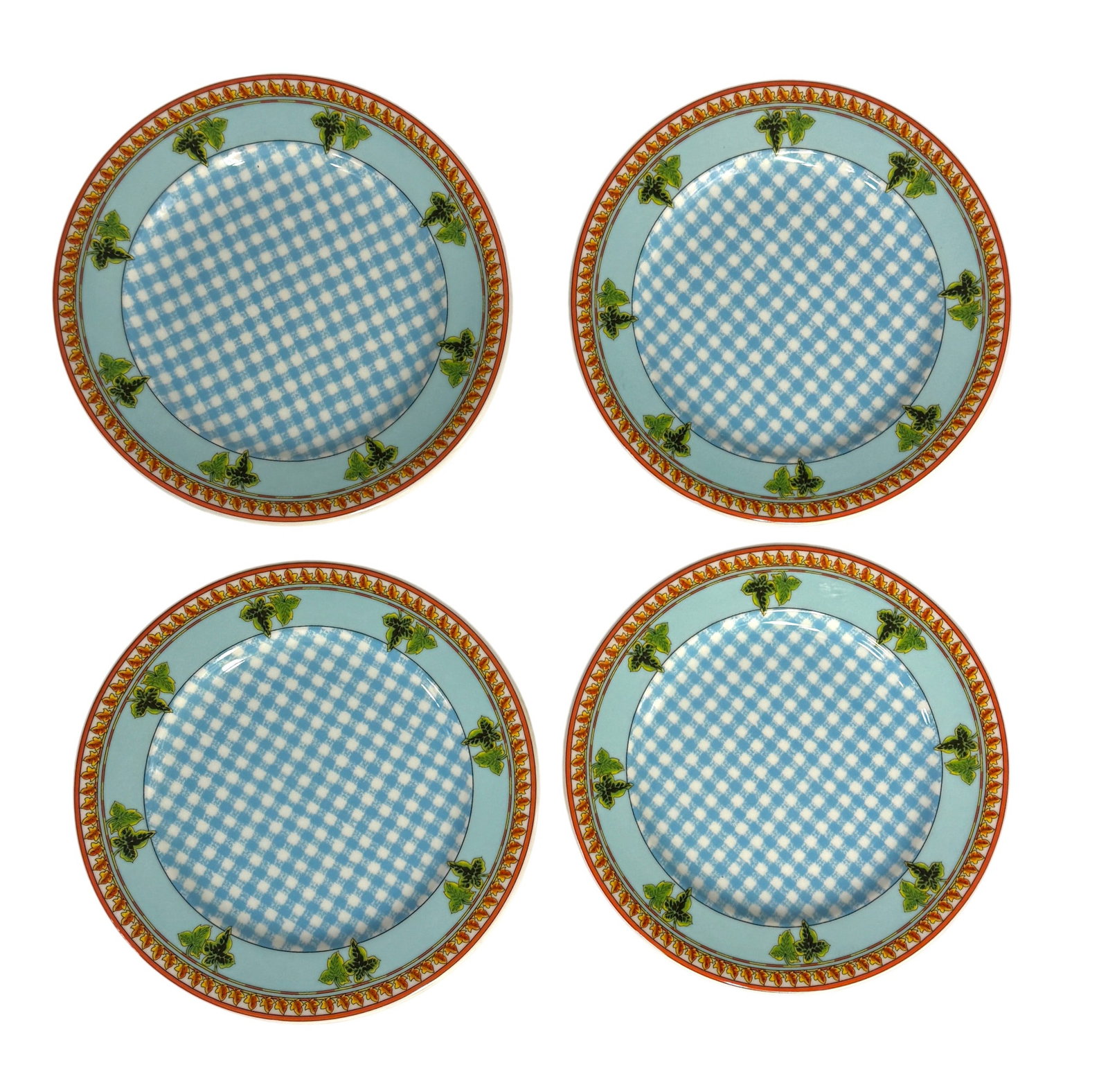 4 Rosenthal Versace Ivy Leaves Passion Blue Salad Dessert Plate (1 of 4)