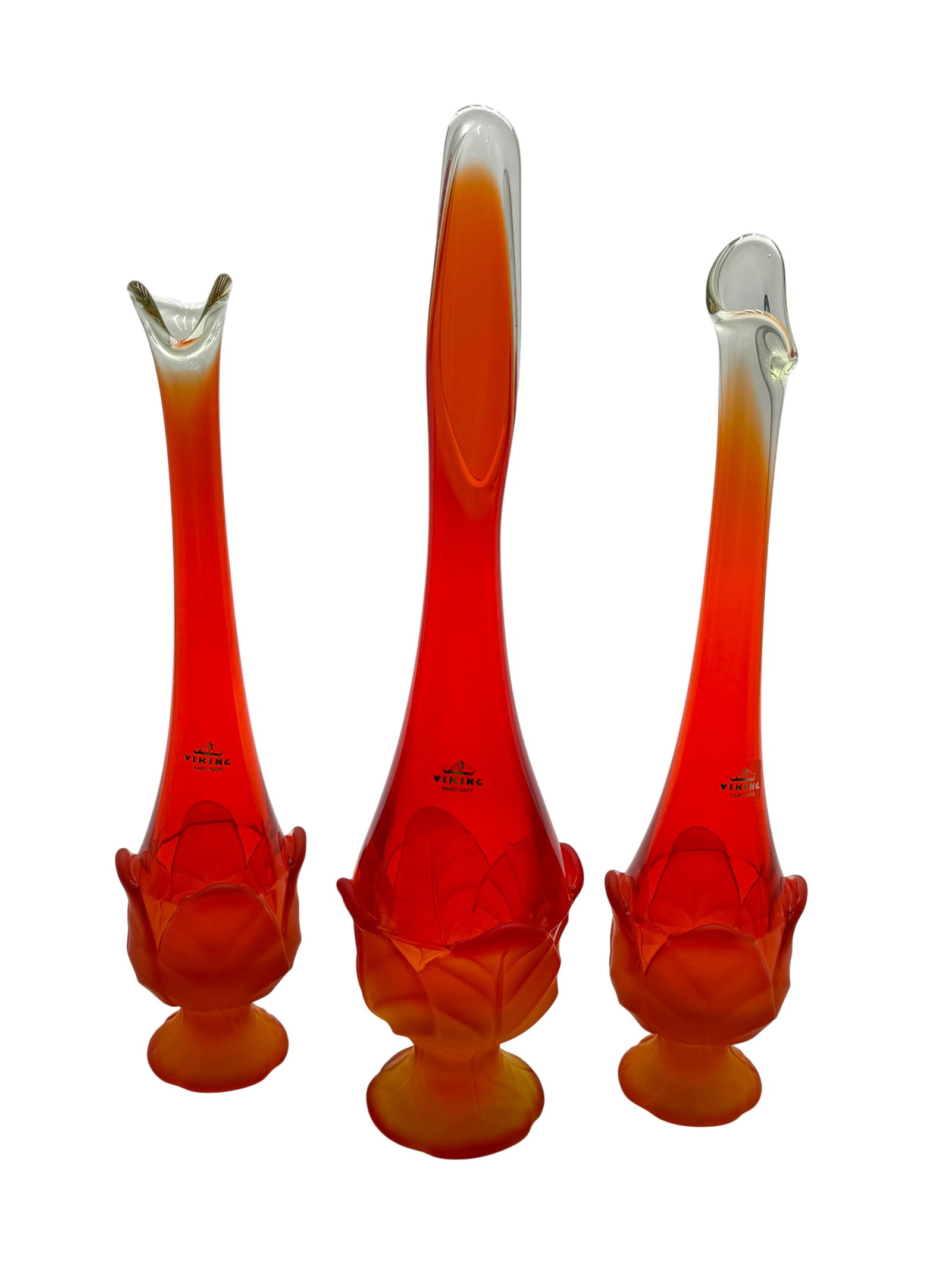 Lot of 3 Mid-Century Modern Viking Amberina Vases (1 of 3)