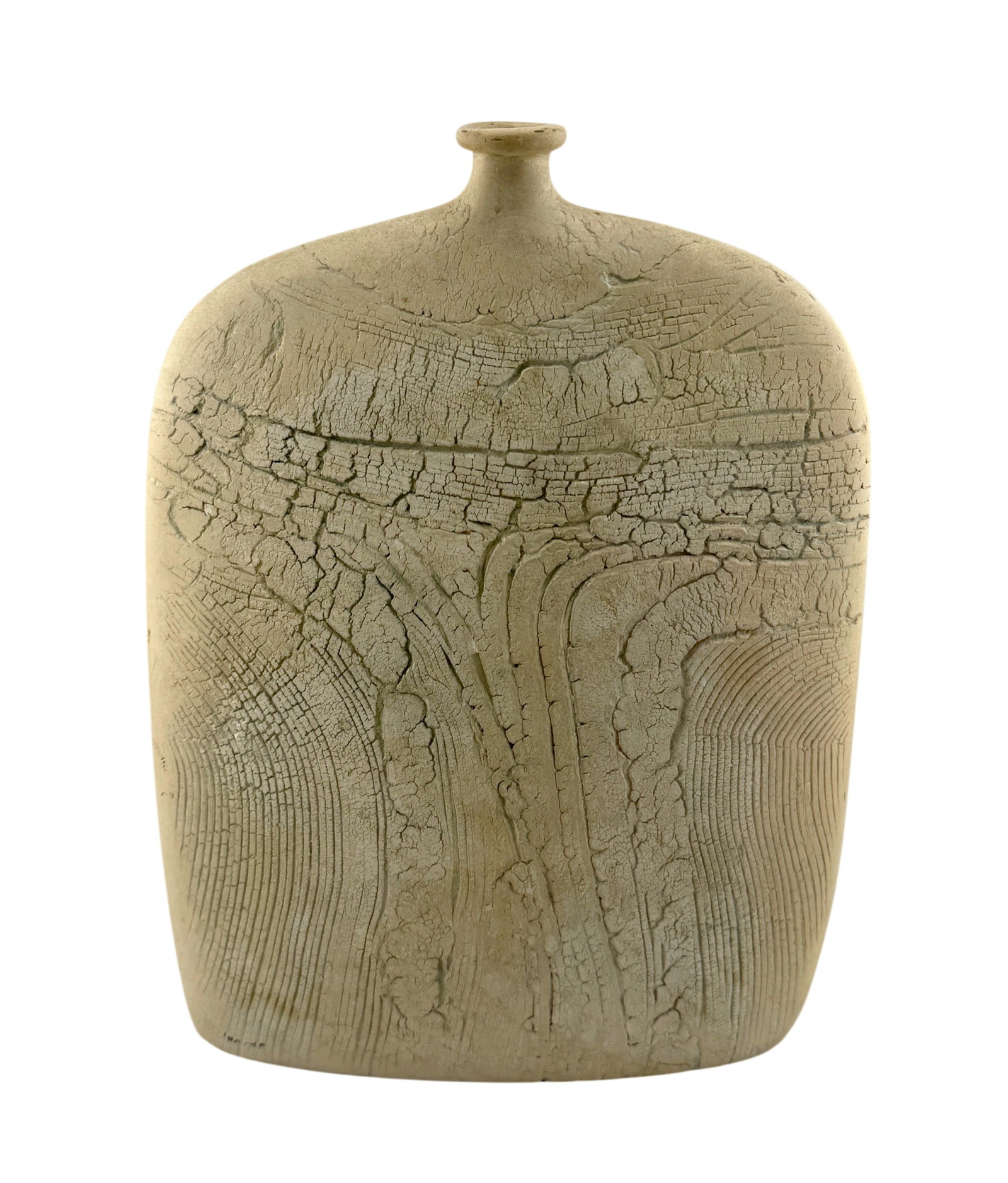 Peter Hayes Raku-Fired and Heavily Textured Pillow Vessel (1 of 4)
