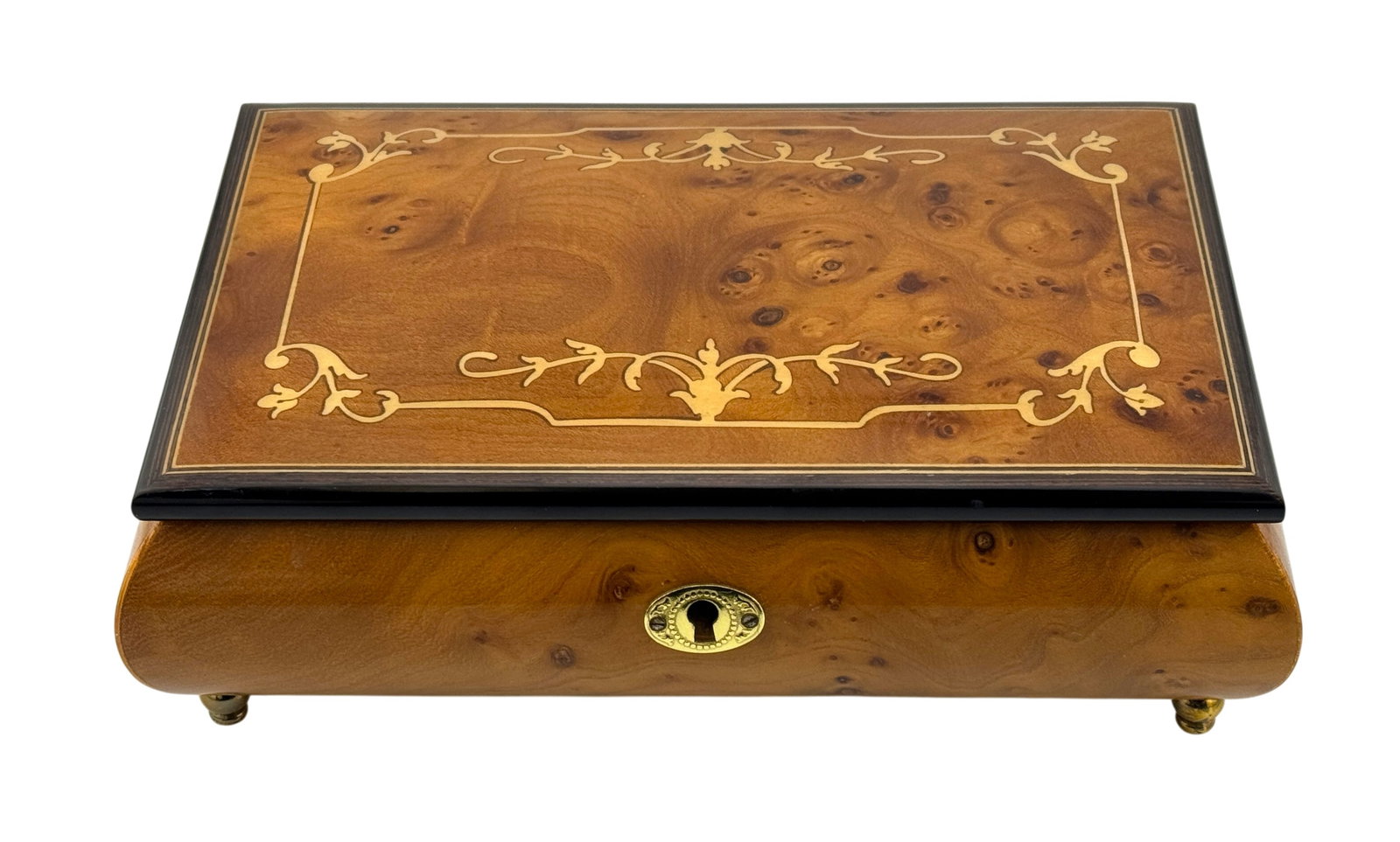 Musical Jewelry Box with Burl Wood Inlay by Donato & Maresca (1 of 4)