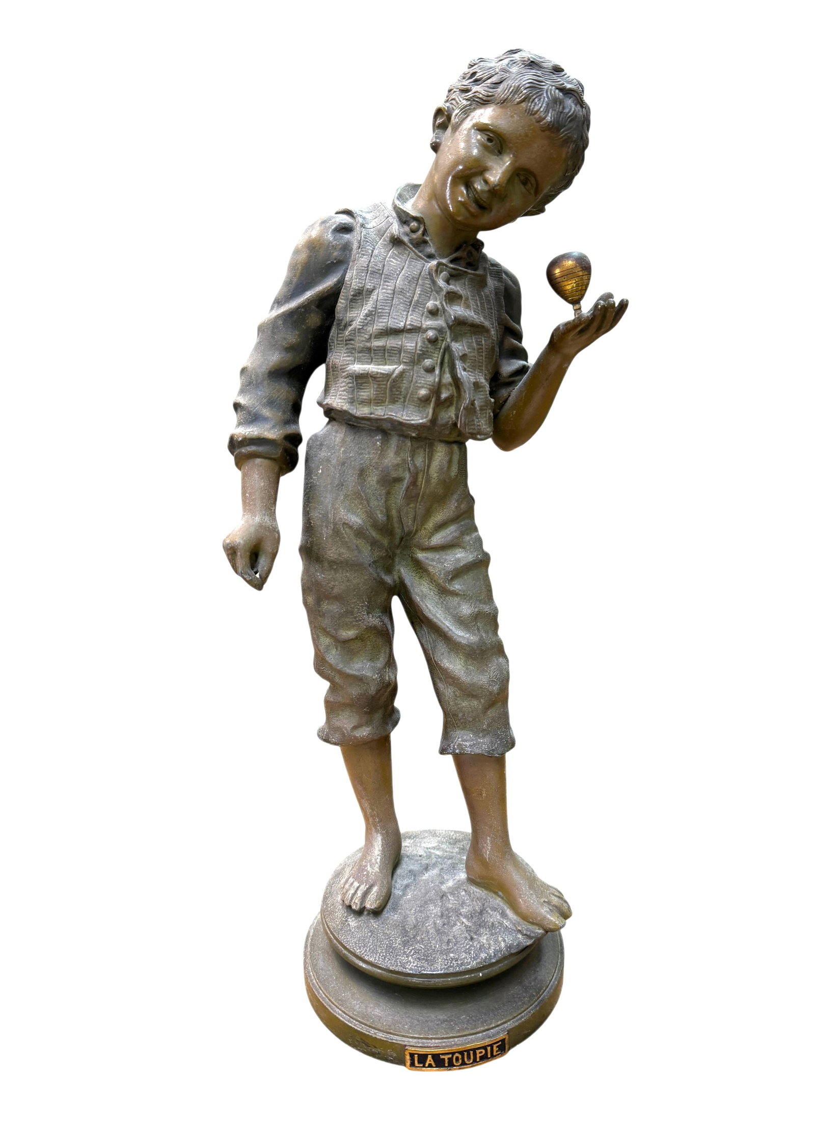 Spelter Sculpture "La Toupie" After Charles Anfrie (1 of 5)