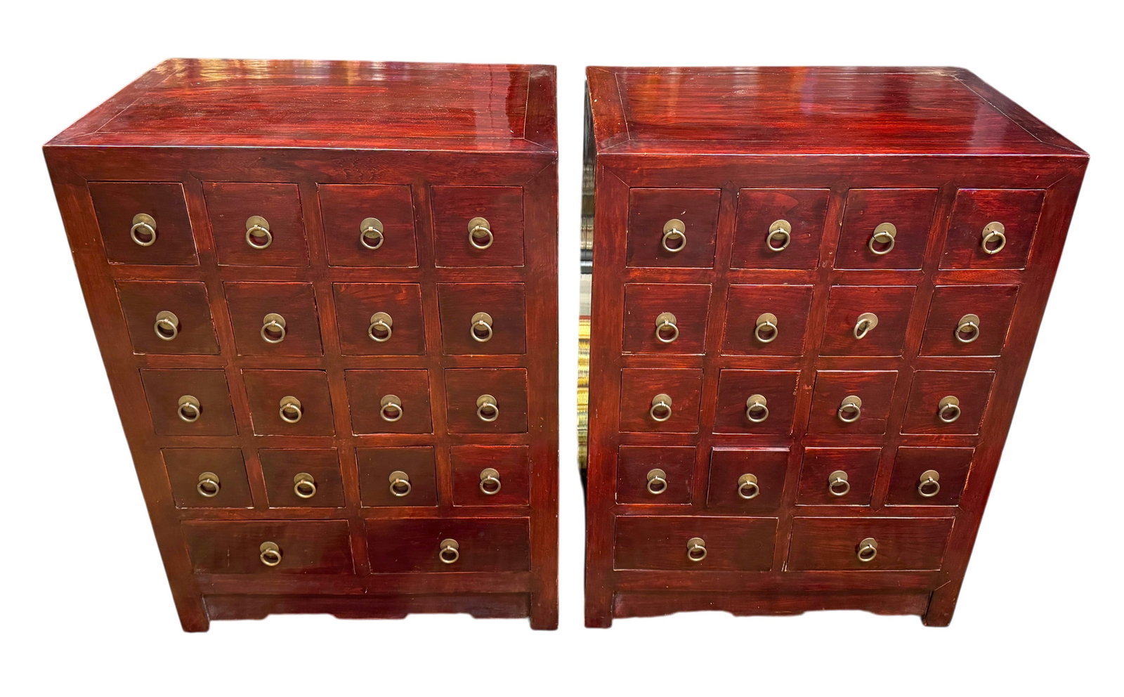 Pair of Vintage Apothecary 18 3-Section Drawers (1 of 5)