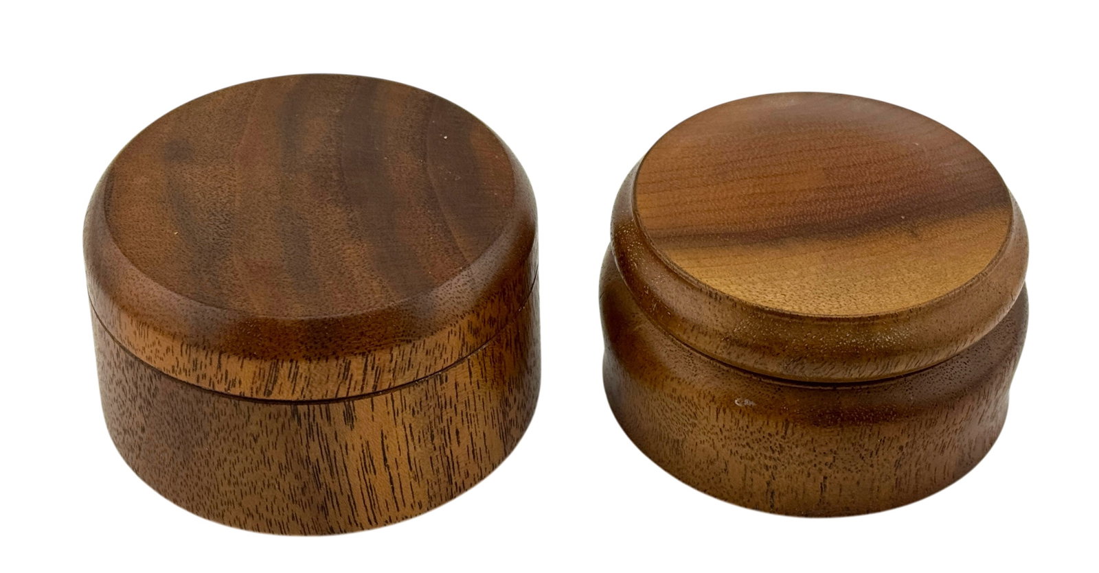 Lot of 2 Del Stubbs Claro Walnut Wooden Lidded Boxes C. 1980 (1 of 4)