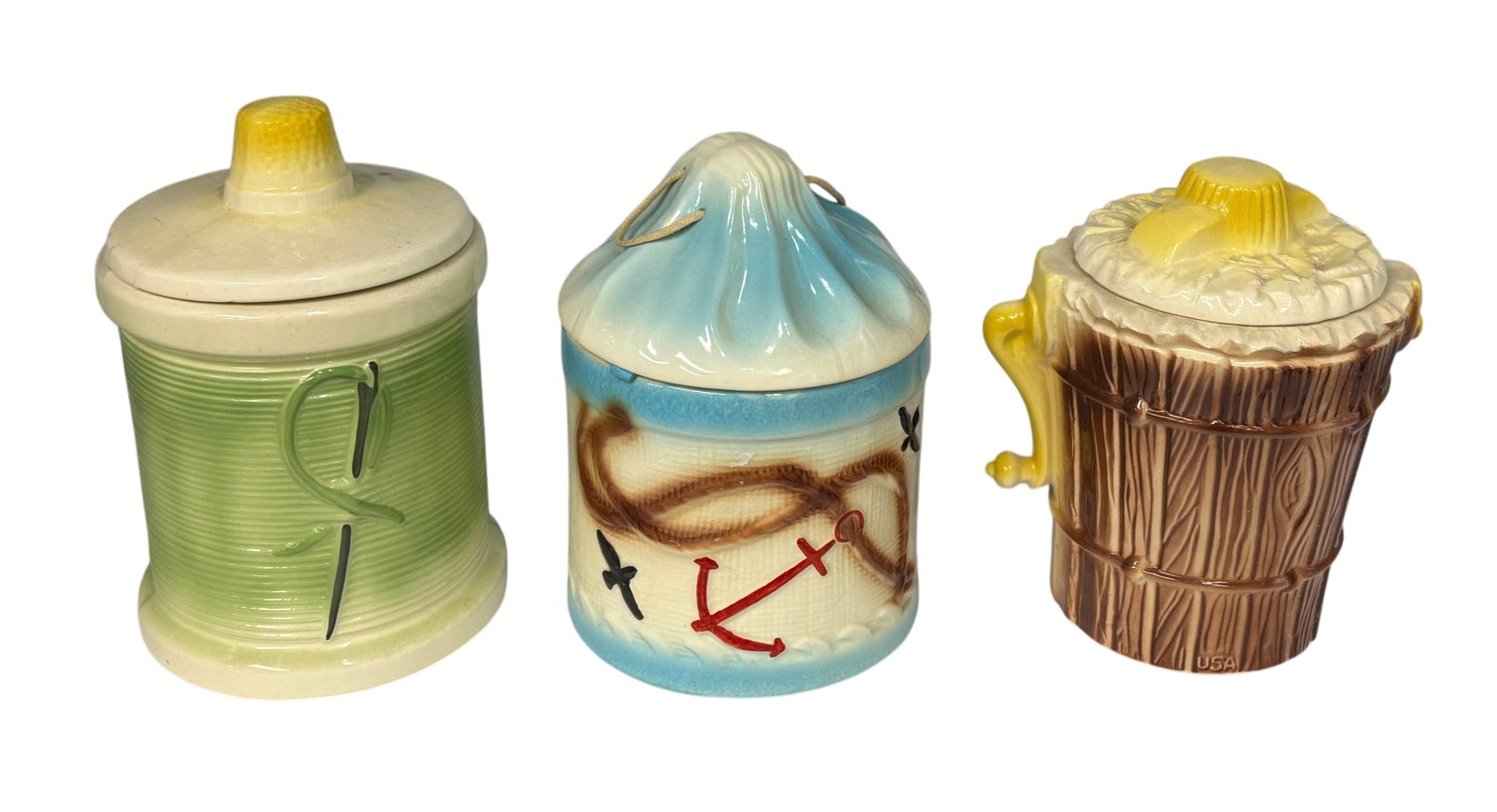 (Lot of 3) Vintage American Bisque Mid Century Cookie Jars (1 of 2)