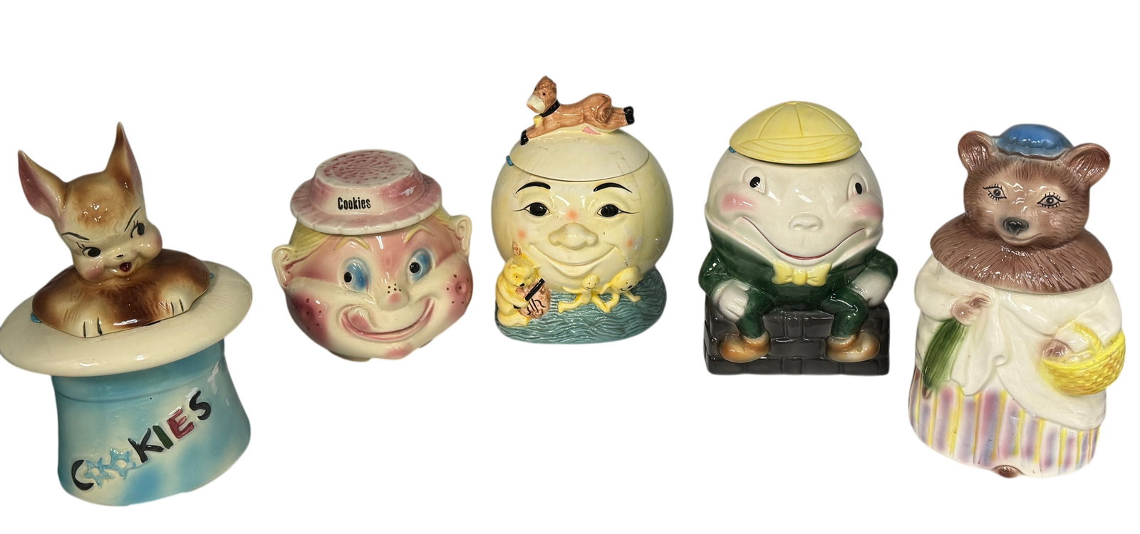 (Lot of 5)Rare Vintage Mid Century Cookie Jars (1 of 3)