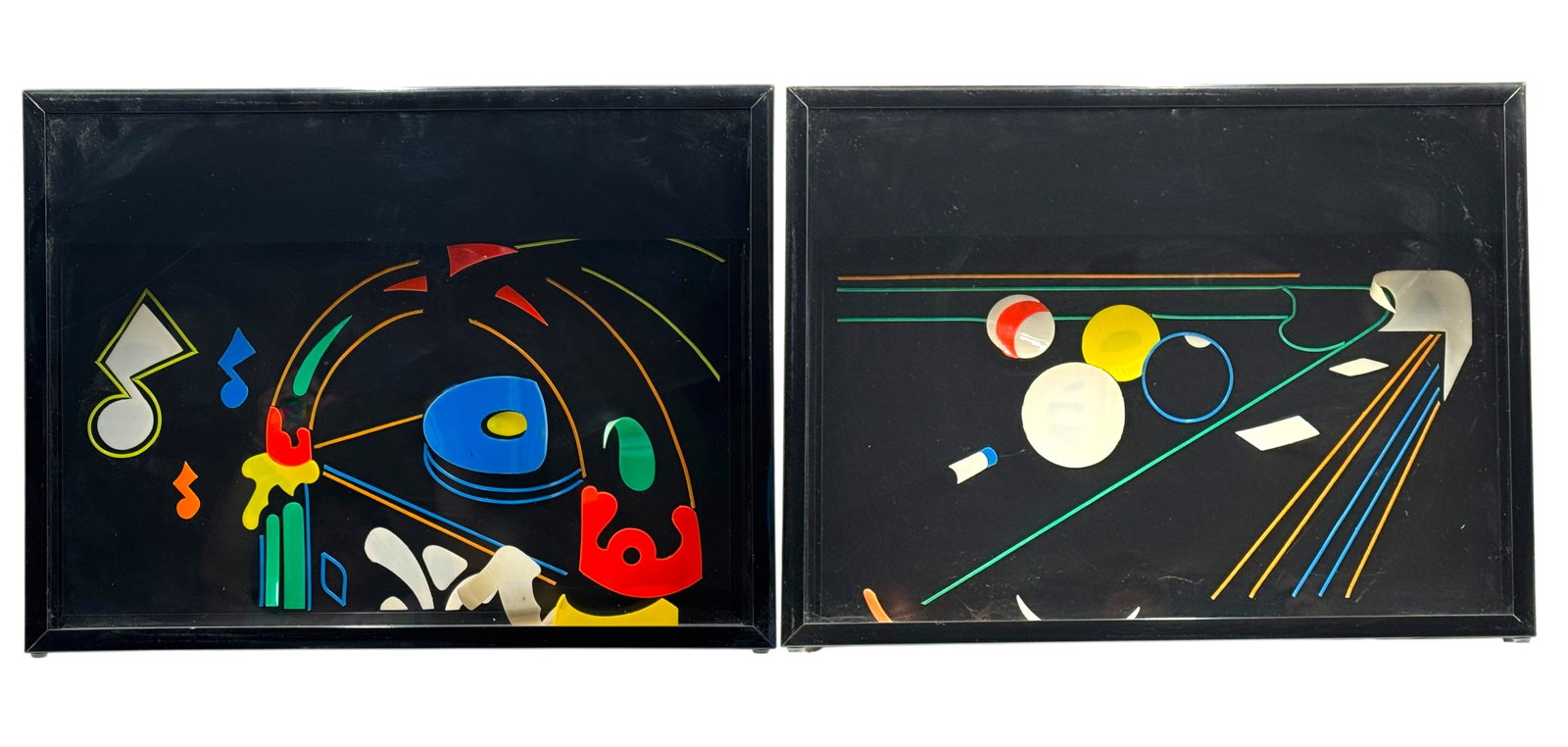 Pair of Neon Illuminated Abtract Artwork Displays (1 of 3)