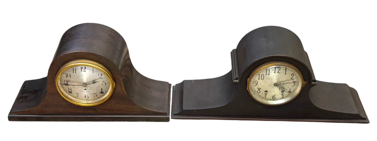 Lot of 2 Seth Thomas Tambour 8 Days Mantel Clocks C. 1920s-1940s (1 of 5)