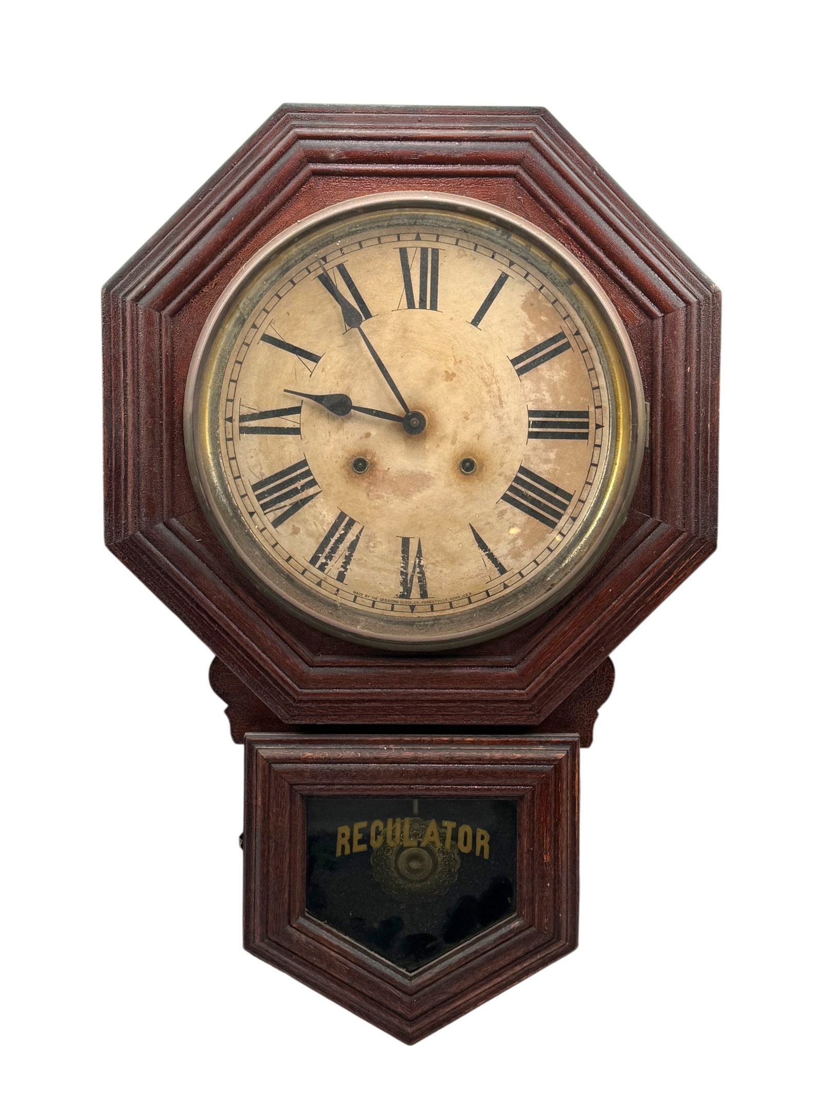 Antique Sessions Forestville Gentry Drop Octagon Clock (1 of 4)