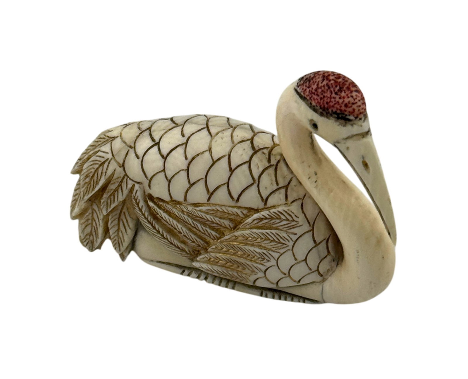 Antique Bone Carved Japanese Bird Netsuke (1 of 3)