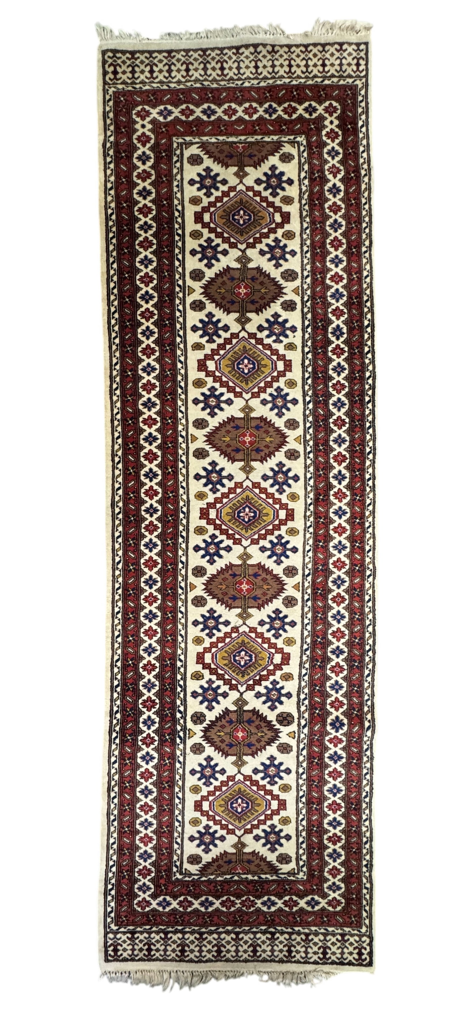 Pakistani Kazak Hand Wooven Persian Rug Runner: Pakistani Kazak Hand Wooven Persian Rug Runner. Dimension 37" x 124" A/R