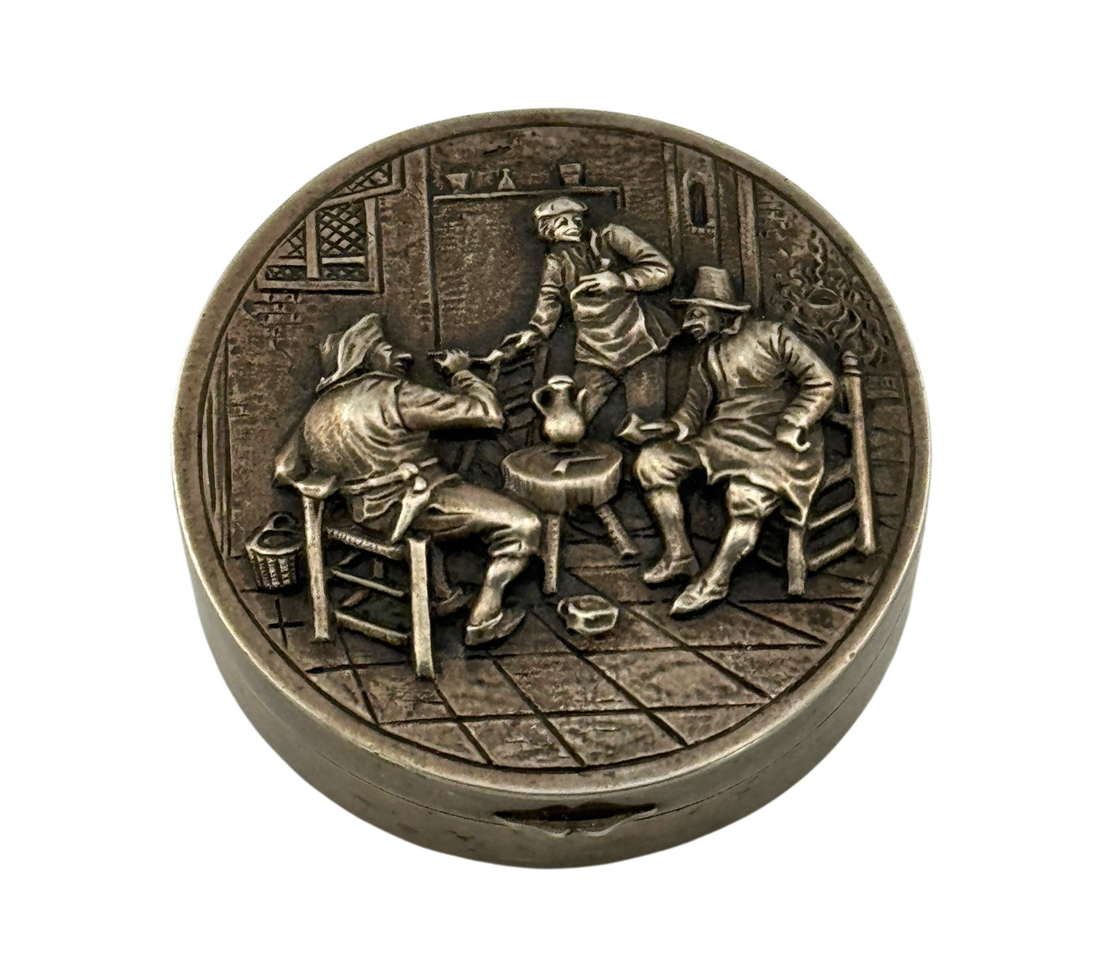 Vintage 800 Silver Dutch Repousse Compact (1 of 3)