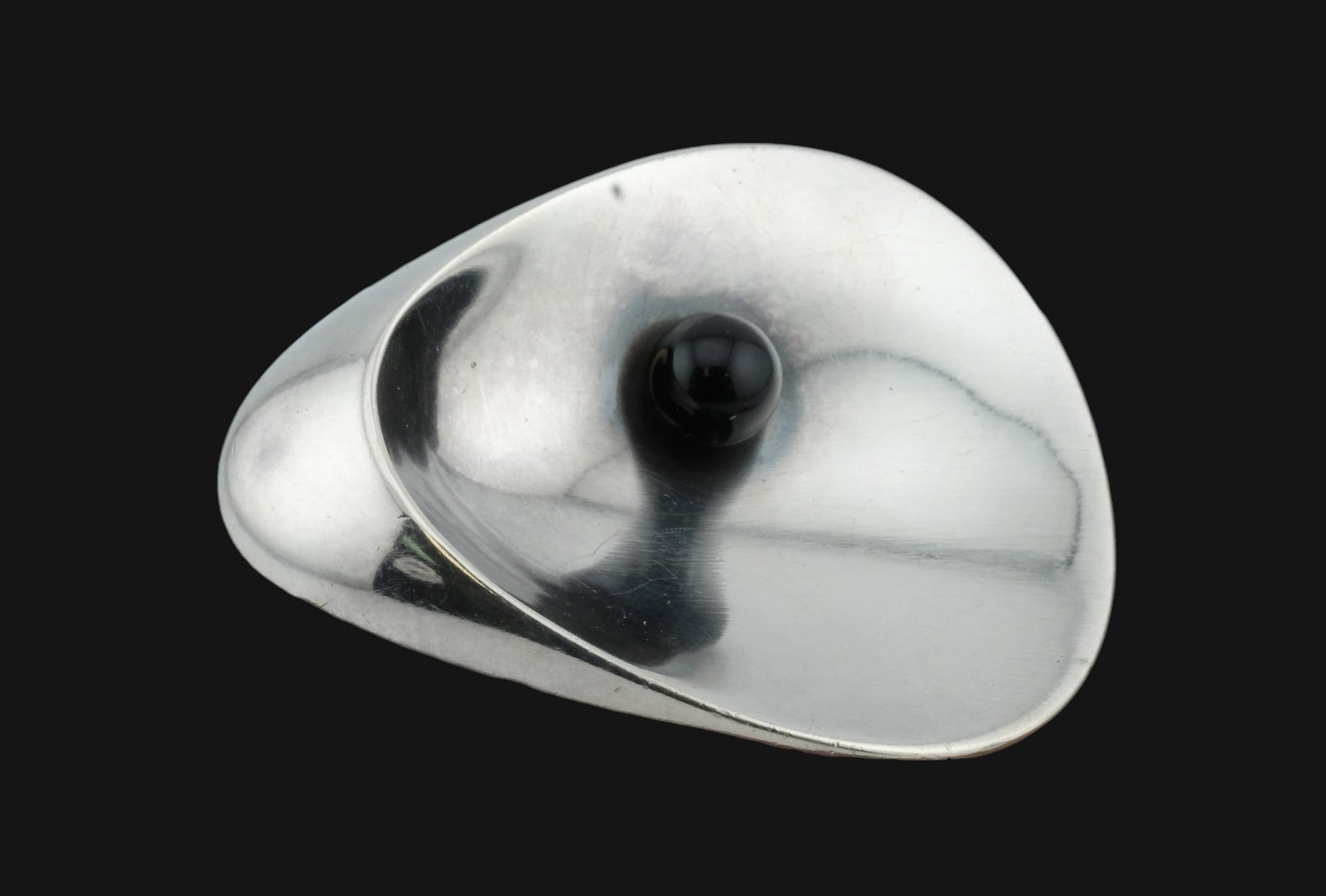 Georg Jensen Sterling Brooch/Pin Number 238 with Black Onyx Nanna Jorgen Ditzel (1 of 3)
