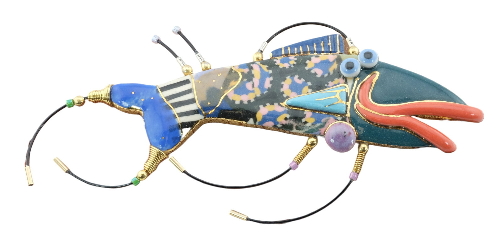 Cynthia Chaung Jewelry 10 Fish Enamel Ceramic Brooch (1 of 2)