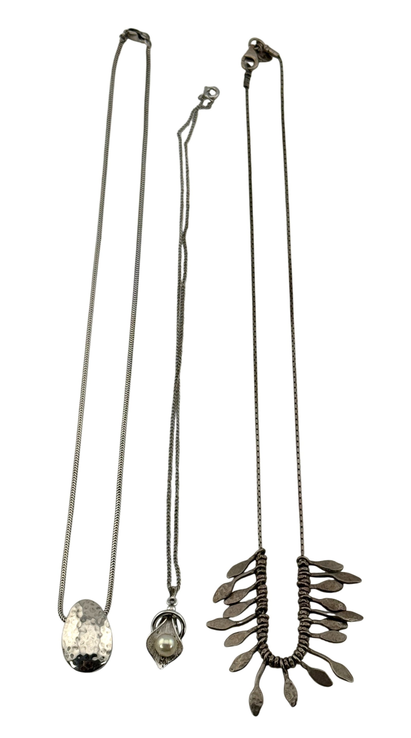 (Lot of 3) Sterling Silver Necklaces (1 of 2)