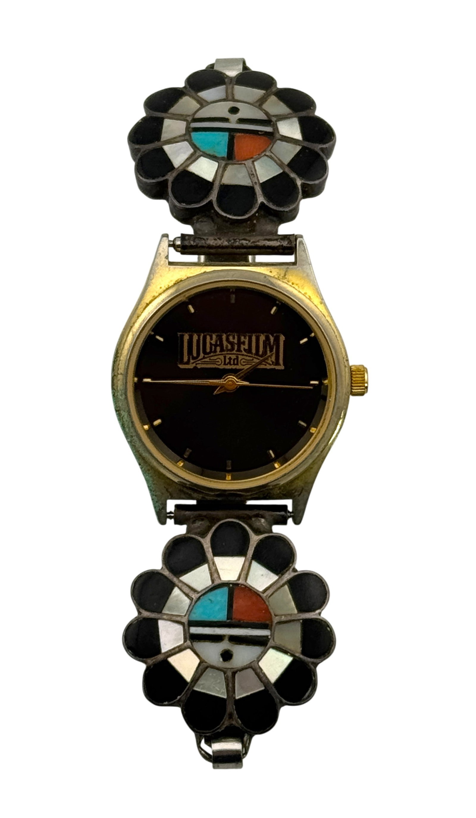 Zuni Native American Sunface design Inlay watch band with Lucasfilm Timepiece (1 of 2)